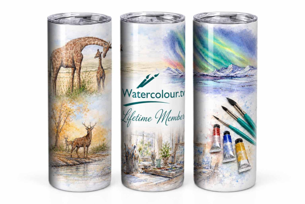 Watercolour.Tv Lifetime Member Thermal Drinks Tumbler 20oz Stainless Steel. LIMITED EDITION