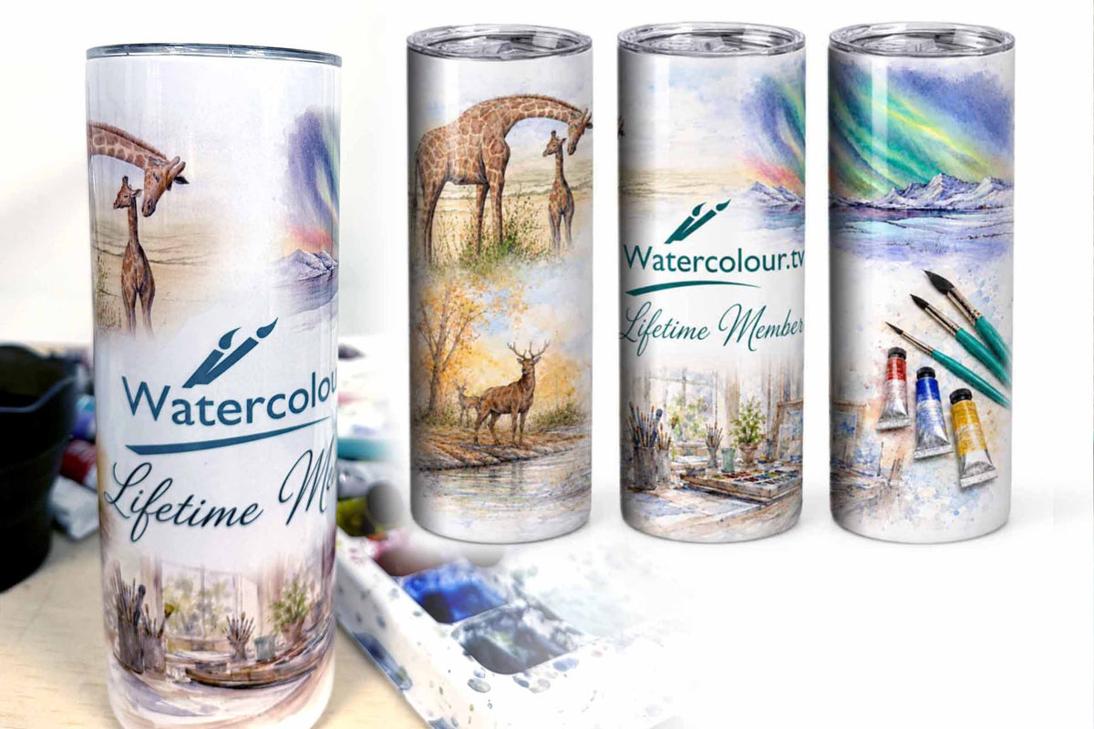 Watercolour.Tv Lifetime Member Thermal Drinks Tumbler 20oz Stainless Steel. LIMITED EDITION