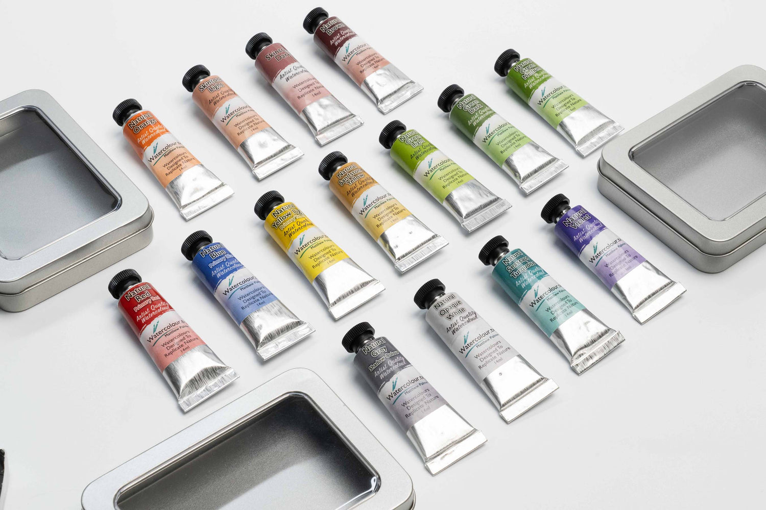 Matthew Palmer Natural Colour Collection FULL SET OF 15 PAINTS in DELUXE Storage Metal Tins - Complete Set