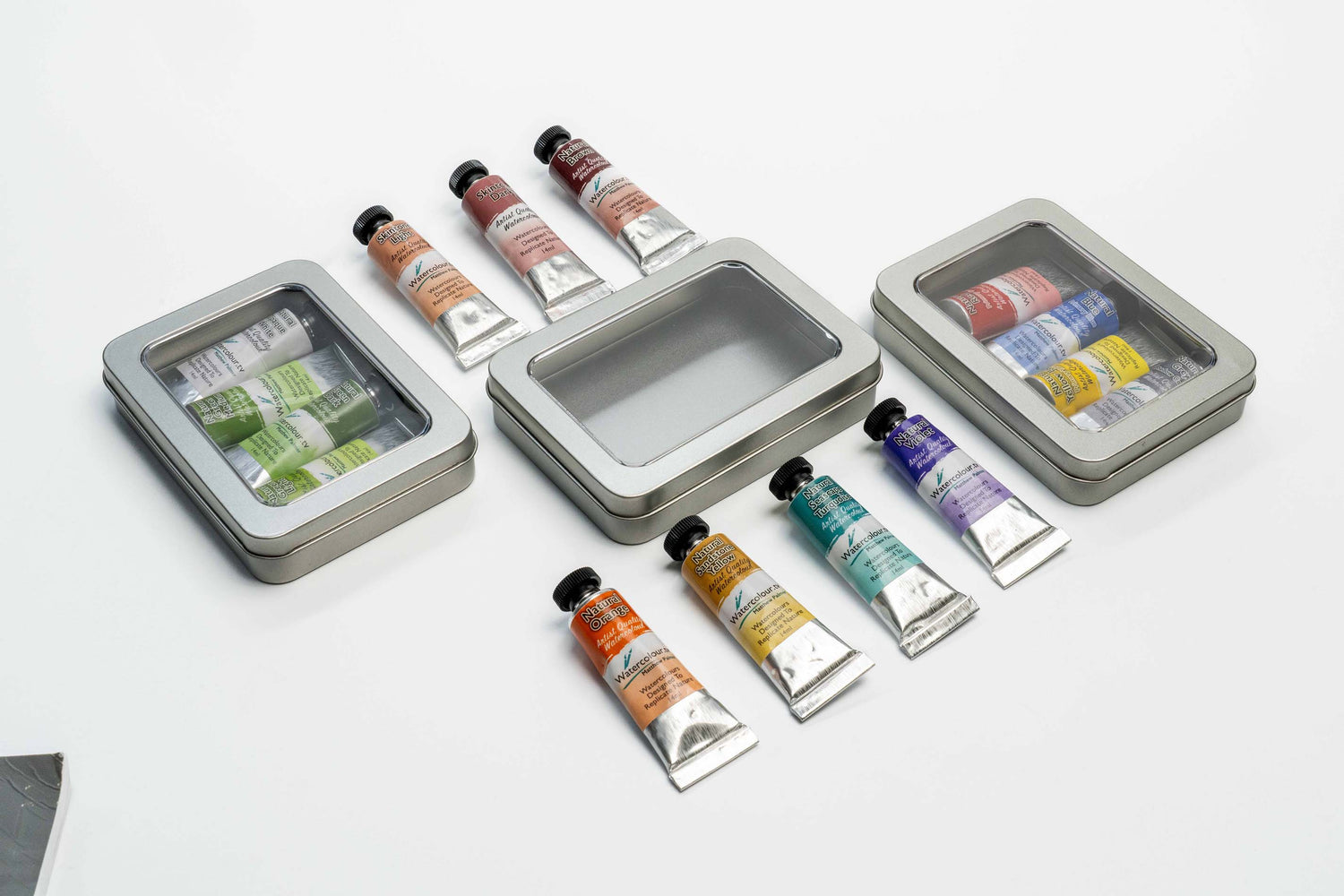 Matthew Palmer Natural Colour Collection FULL SET OF 15 PAINTS in DELUXE Storage Metal Tins - Complete Set