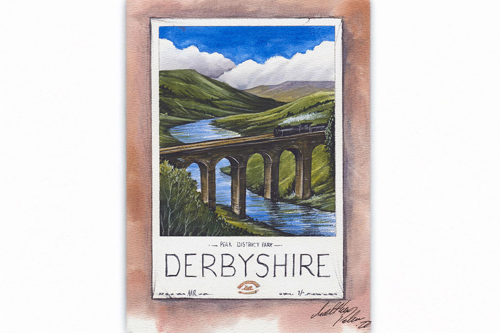Vintage Railway Poster Of A Peak District, Derbyshire Landscape