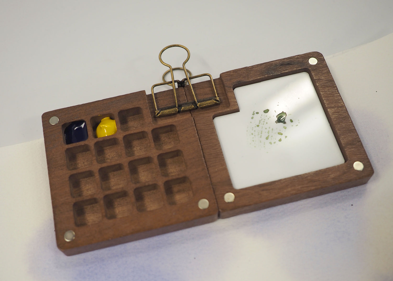 Limited Watercolour.Tv Launch Edition - Mini Walnut, Wooden Travel Watercolour Palette