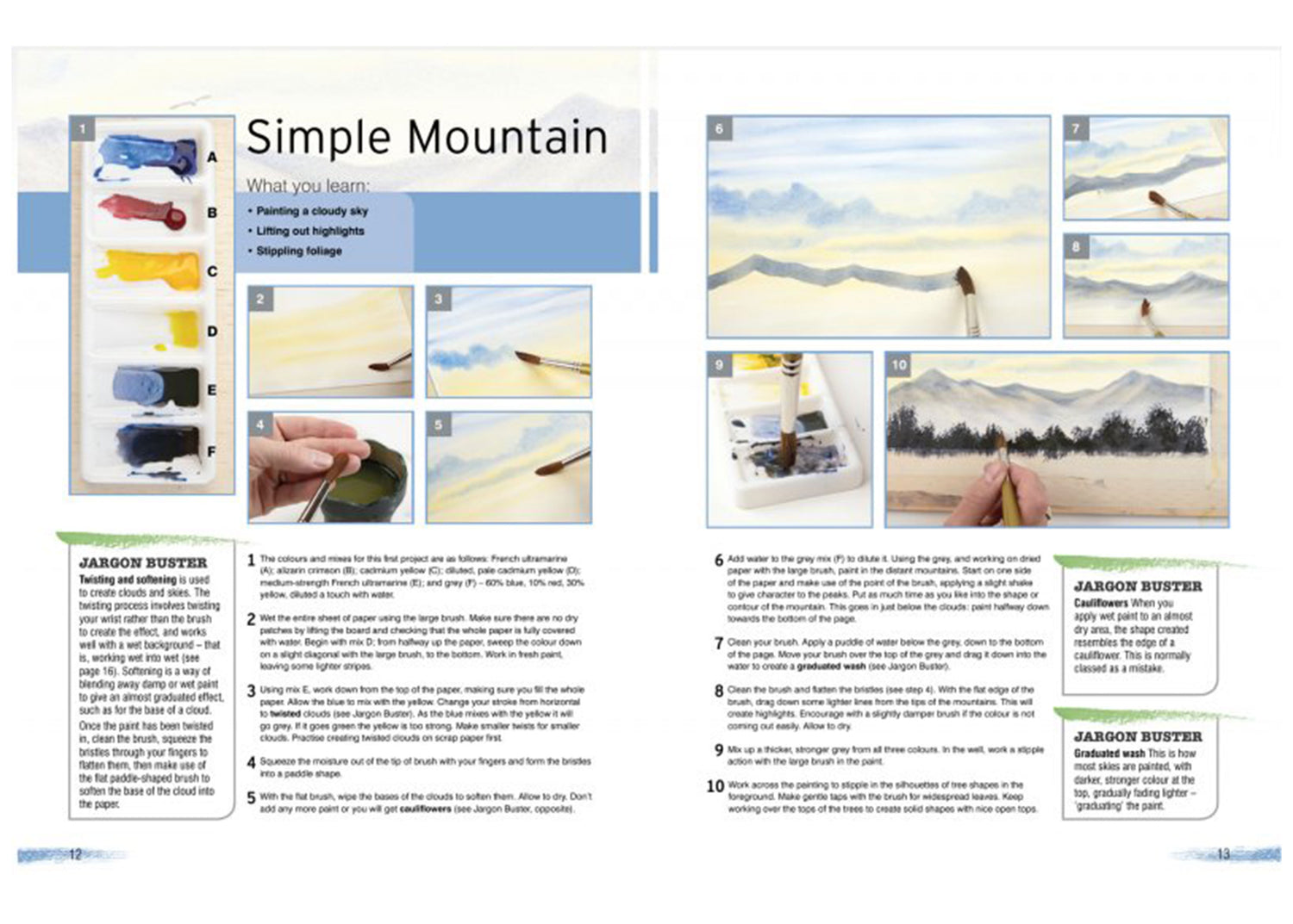 Take Three Colours: Watercolour Mountains with Matthew Palmer Book - Signed Copy
