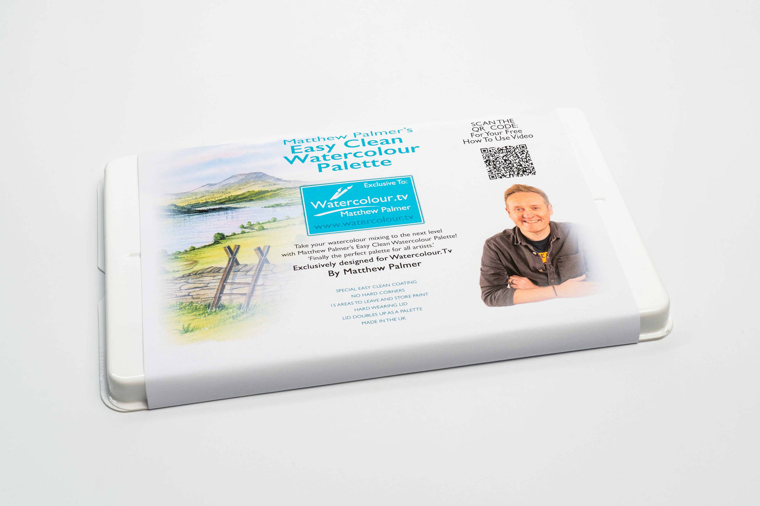NEW - Matthew Palmer Easy Clean Watercolour Palette. With lid & Free Video Lesson