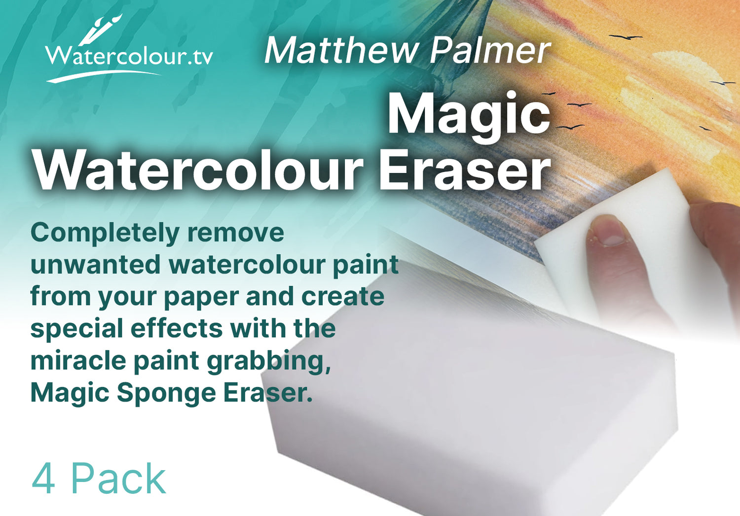 Matthew Palmer Magic Watercolour Eraser – Pack Of 4, With Free Video Lesson