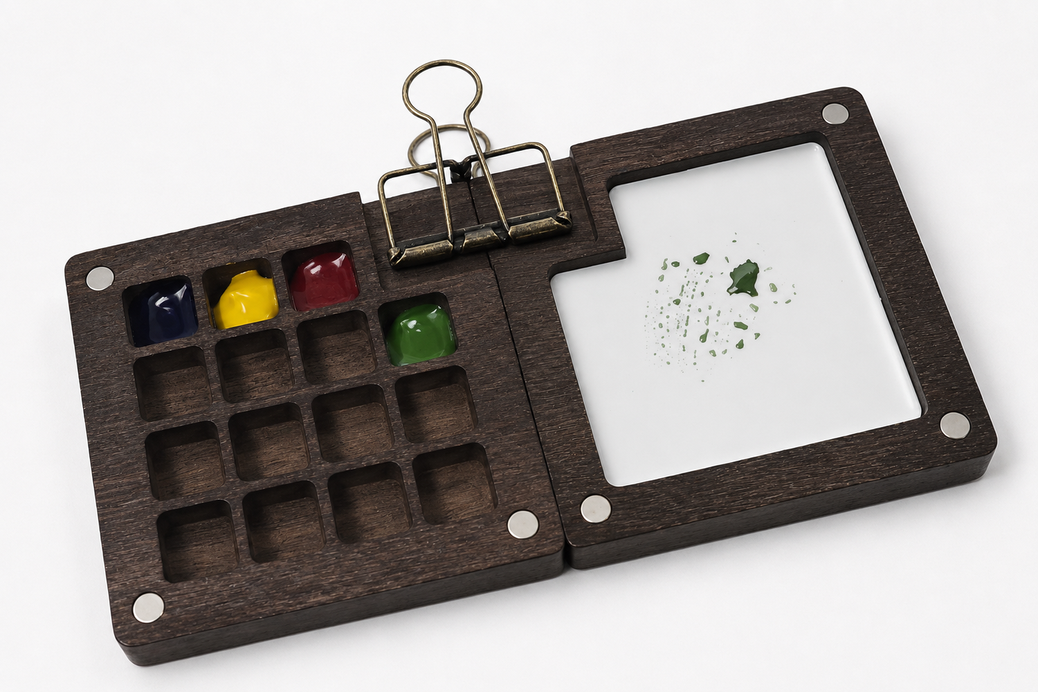 Prestige Limited Edition, Watercolour.Tv, Engraved - Mini Walnut, Wooden Watercolour Palette + Free Video Lesson