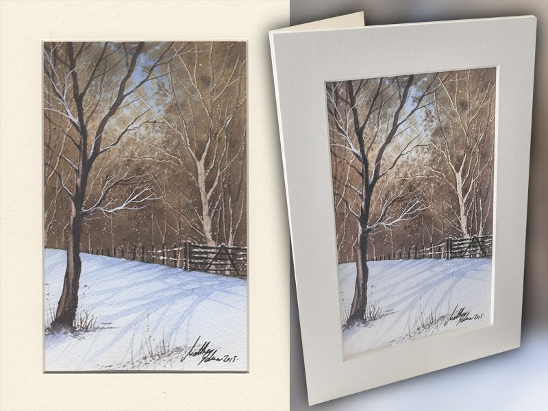 Pack of 5. Matthew Palmer, Prestige Mount Greetings Cards with 100% Cotton Watercolour Paper 300gsm x5 + Free Video Lesson
